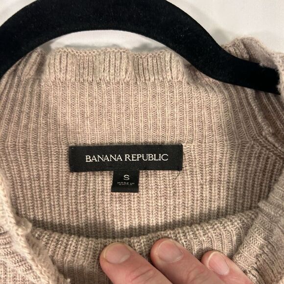 Banana Republic Wool Cashmere Blend Sweater Women's Small Brown Knit Bell Sleeve - Picture 6 of 8